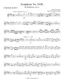 Partition clarinette 1, Symphony No.33, A major, Rondeau, Michel par Michel Rondeau