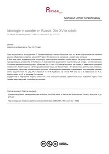 Idéologie et société en Russie, XIe-XVIIe siècle - article ; n°1 ; vol.63, pg 217-227