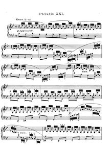 Partition Prelude et Fugue No.21 en B♭ major BWV 866, Das wohltemperierte Klavier I