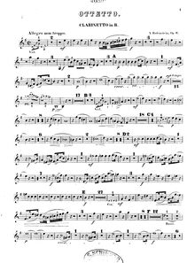 Partition clarinette (en B♭), Octet, Op.9, Rubinstein, Anton