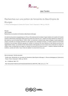 Recherches sur une portion de l enceinte du Bas-Empire de Bourges - article ; n°4 ; vol.3, pg 303-321