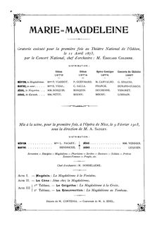 Partition complète, Marie-Magdeleine, Drame sacré en trois actes par Jules Massenet