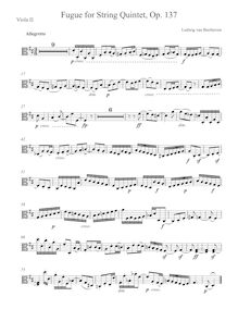 Partition viole de gambe 2, Fugue pour corde quintette, D major