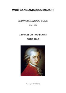Partition complète, Nannerl s Music Book, Mozart, Wolfgang Amadeus par Wolfgang Amadeus Mozart