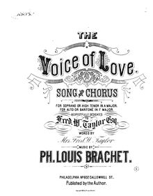 Partition complète, F major et A major versions, pour voix of Love