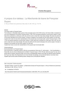 A propos d un tableau : La Marchande de tisane de Françoise Duparc - article ; n°206 ; vol.58, pg 172-176