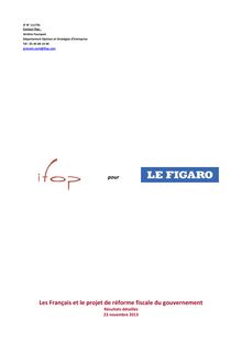 IFOP : Les Français et le projet de réforme fiscale du gouvernement
