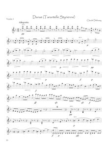 Partition violon 1, Danse, Tarantelle Styrienne, Debussy, Claude