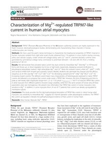 Characterization of Mg2+-regulated TRPM7-like current in human atrial myocytes
