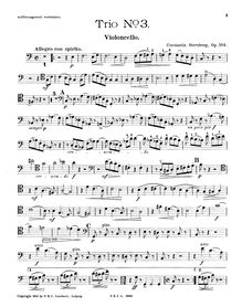 Partition de violoncelle, Piano Trio No.3, Op.104, C major