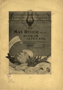 Partition couverture couleur,  im alten Stil, Op.93, Reger, Max
