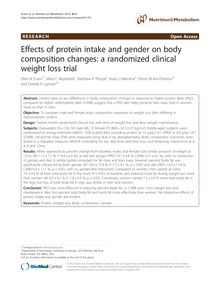 Effects of protein intake and gender on body composition changes: a randomized clinical weight loss trial