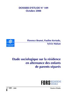 Etude sociologique sur la résidence en alternance des enfants de ...