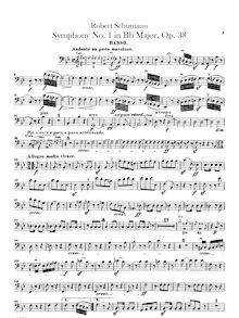 Partition basse, Symphony No.1, "Spring", B♭ Major, Schumann, Robert