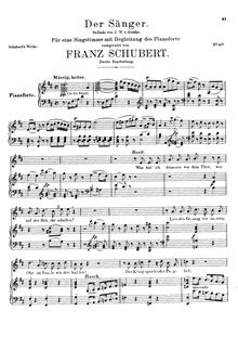 Partition 2nd version, Der Sänger, D.149 (Op.117), The Minstrel
