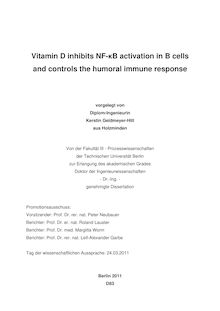 Vitamin D inhibits NF-κB activation in B cells and controls the humoral immune response [Elektronische Ressource] / Kerstin Geldmeyer-Hilt. Betreuer: Roland Lauster