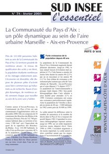 La Communauté du Pays d Aix : un pôle dynamique au sein de l aire urbaine Marseille - Aix-en-Provence