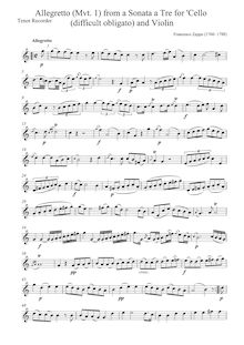 Partition ténor , partie, Sonata pour violon, violoncelle et Continuo