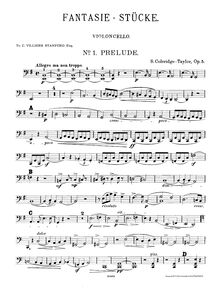 Partition violoncelle, 5 Fantasiestücke, Coleridge-Taylor, Samuel