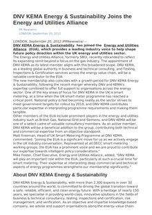 DNV KEMA Energy & Sustainability Joins the Energy and Utilities Alliance