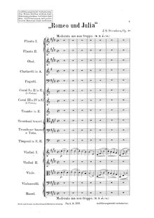 Partition complète, Romeo og Julie, Op.18, Svendsen, Johan par Johan Svendsen