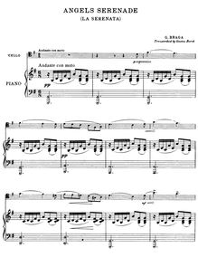 Partition violoncelle et partition de piano, Angel s Serenade, Der Engel Lied Légende Valaque