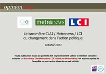 Le Baromètre Clai Metro LCI du changement dans l action politique (Octobre 2013)