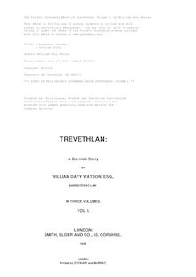 Trevethlan: Volume 1 - A Cornish Story.