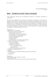 MB1 Séméiologie biologique Piva Groupe A Schlumpf et E Maris