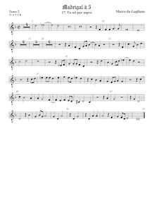 Partition ténor viole de gambe 3, octave aigu clef, Madrigali a cinque voci, Libro 1