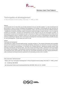 Technopoles et développement - article ; n°1 ; vol.40, pg 46-63