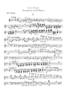 Partition violons I, Symphony en D Minor, Franck, César