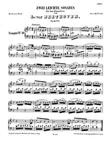 Partition complète, Piano Sonata No.19, Leichte Sonaten, G minor par Ludwig van Beethoven