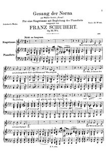 Partition complète, Gesang der Norna, Norna’s Song, Schubert, Franz