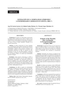 Estimación de la Mortalidad Atribuible a Enfermedades Laborales en España, 2004 (Estimate of the Mortality Rate Attributable to Occupational Diseases in Spain, 2004)