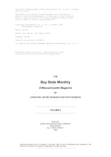The Bay State Monthly — Volume 2, No. 1, October, 1884