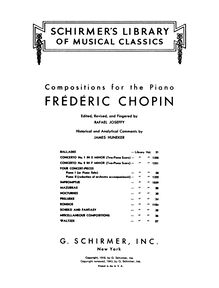 Partition Title Page, Preface, Ballade No.1, G minor, Chopin, Frédéric
