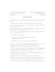 Université Henri Poincaré Nancy Département de Mathématiques lcma2 s3 standard et cpu2 Algèbre Arithmétique Feuille
