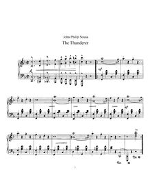 Partition de piano, pour Thunderer, Sousa, John Philip