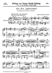 Partition No.7 - Bizzarramente e giocondamente, Aphorismen, Op.51