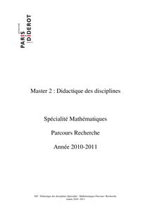 Brochure à télécharger - Maths Recherche 2010-2011