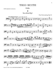 Partition de violoncelle, Trio  pour Piano Trio, Op.19
