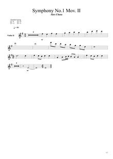 Partition violons II Mov. II, Symphony No.1 en E minor, E minor