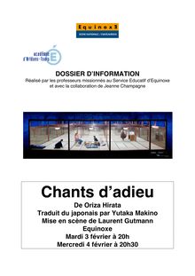 CHANTS D&#39;ADIEU dossier d&#39;info
