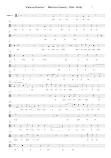 Partition chœur 2: ténor , partie [C3 clef], Cantate Domino, Franck, Melchior