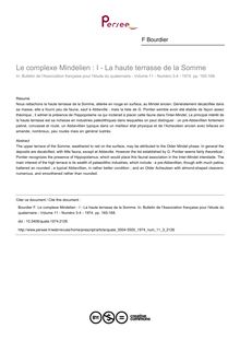 Le complexe Mindelien : I - La haute terrasse de la Somme - article ; n°3 ; vol.11, pg 165-168
