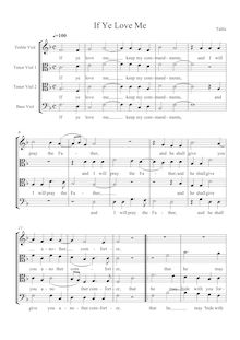 Partition complète (C-clefs), If Ye Love Me, F major, Tallis, Thomas