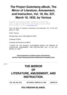 The Mirror of Literature, Amusement, and Instruction - Volume 19, No. 537, March 10, 1832