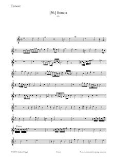 Partition ténor (g clef), Sonata à 4, Cima, Giovanni Paolo