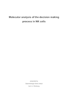Molecular analysis of the decision making process in NK-cells [Elektronische Ressource] / presented by Doris Urlaub